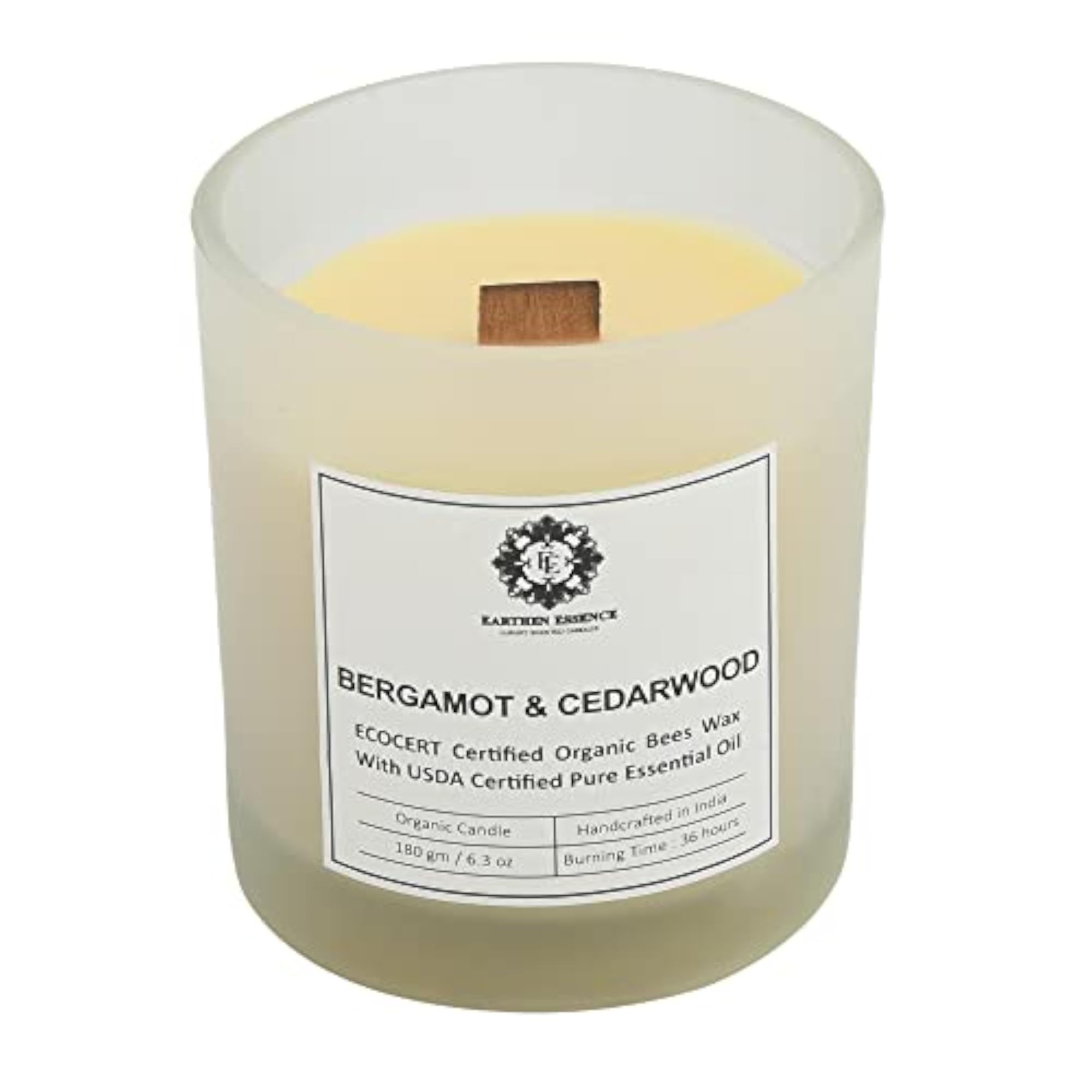Organic Candle with Ecocert Certification, 180 gm